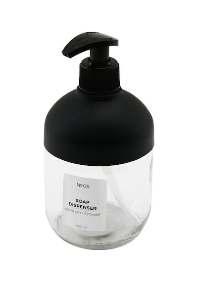 Qlux C-00550 Clary Cam Sıvı Sabunluk 425 Ml - Siyah Plastik Kapak Ve Pompa- 12'li Paket Diğer