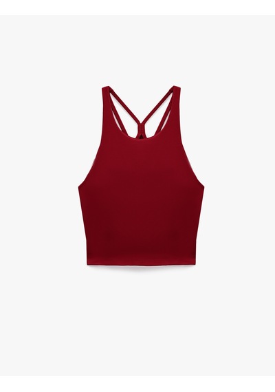 Koton Çapraz Askılı Sırt Detaylı Kaplı Sporcu Sütyeni Bordo 6sak30108nk Bordo
