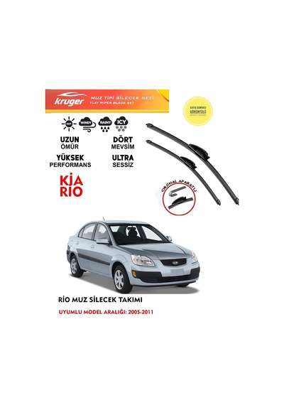 Kia Rio Silecek Silgi Silgeç Silgeç Silgi Takımı 13 14 15 Motor Araca Özel Aparat 2005 - 2011