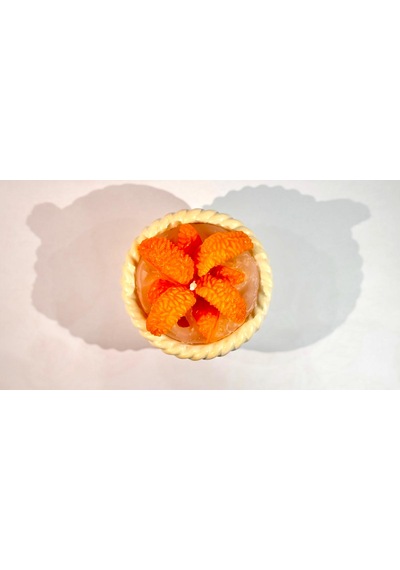 Tangerine Basket-el Yapımı Mandalina Mum-kokulu Beyaz-turuncu