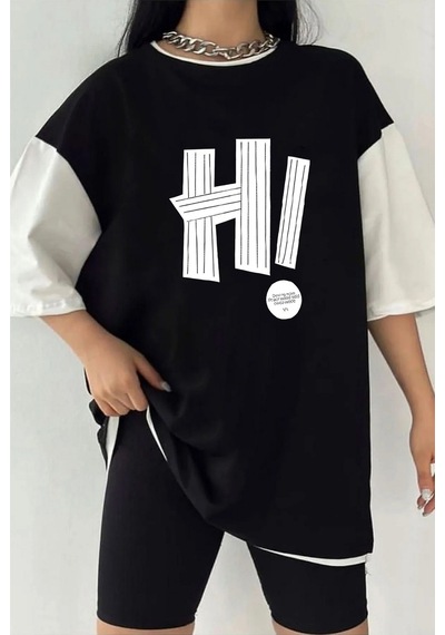 Startmore Çift Renk Hi Baskılı Unisex Tshirt Beyaz