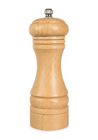 2 Adet Ahşap 17 Cm Tuz Karabiber Değirmeni Baharat Öğütücüsü Kahverengi