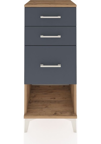 Hyperion Komodin 3 Çekmeceli 44x44x106 Çam-antrasit Çam