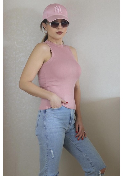 Ritnice Kadın İnce Fitilli Gülkurusu Pamuk Atlet