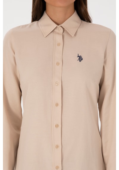 U.S. Polo Assn. Kadın Kum Uzun Kollu Basic Gömlek 50316711-VR085