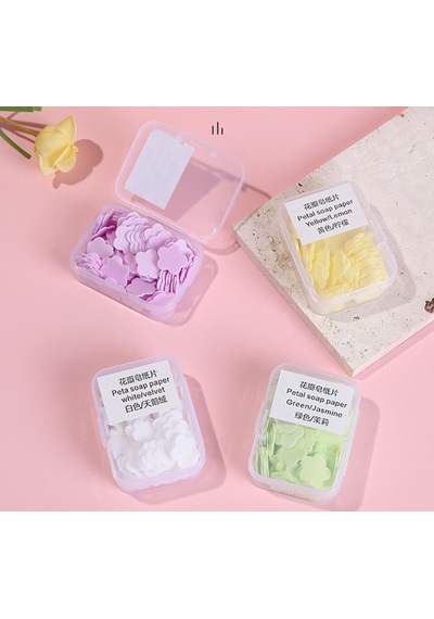 100 Yaprak Eriyen Mini Parfümlü Kağıt Sabun Pembe