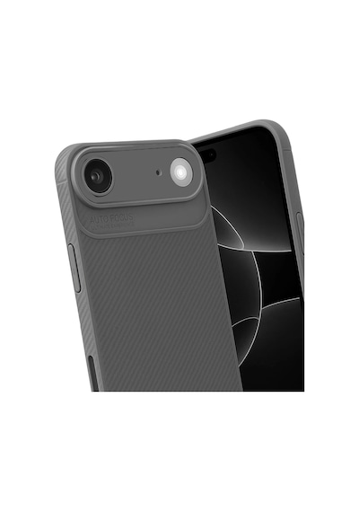 Apple Uyumlu iPhone 17 Air Kılıf Focus Carbon Silikon Kapak Gri