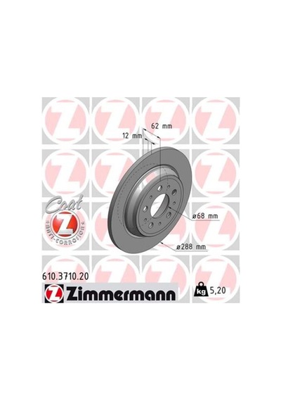Zimmermann 610.3710.20 Arka Fren Aynası S70 2.4 2.4 T5 Awd 2.5 Tdı Awd 96-00 986479309-df6048 272429