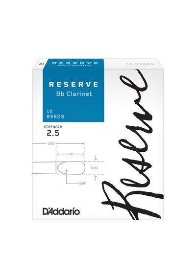 D'addario Dcr1025 Reserve Bb Klarnet Kamışı No: 2.5 Orta Seviye/eğitim - 10'lu Paket Geleneksel Kesim, Dengeli Tepki Ve Kararlı Yapı