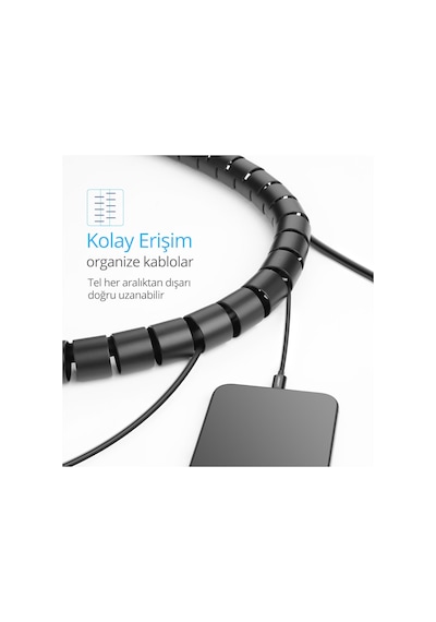 Ugreen Kablo Koruyucu Ve Düzenleyici Spiral, 5 Metre, 30820