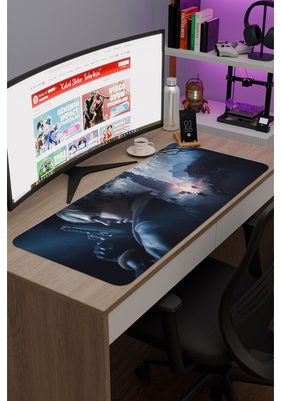 Resident Evil Kaymaz Dikişli Kauçuk Oyuncu Mousepad V1 - 90x40 Xxl Gaming Mouse Pad Fare Altlığı