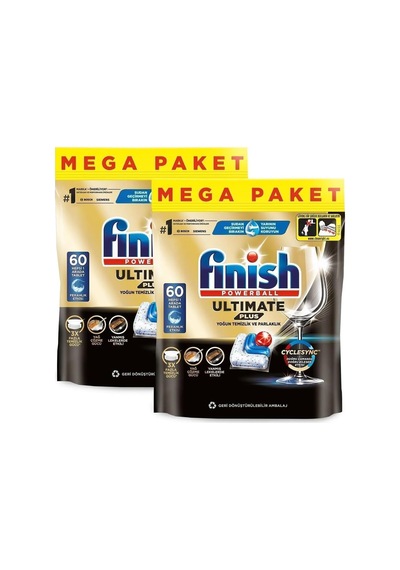Ultimate Plus Hepsi Bir Arada 120 Kapsül Bulaşık Makinesi Deterjanı Tableti 60x2