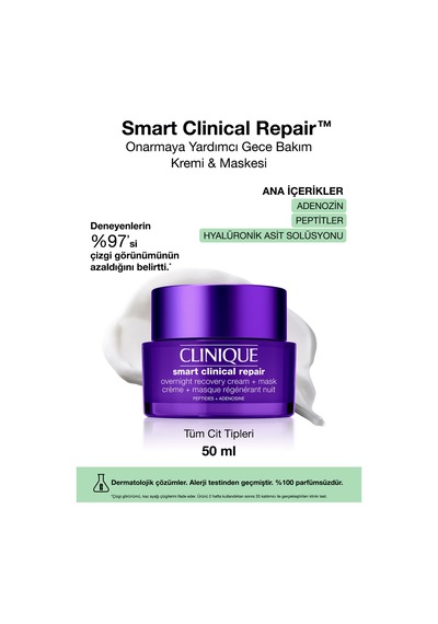 Kırışıklıkları Ve Çizgileri Smart Clinical Repair Onarmaya Yardımcı Gece Bakım Kremi Maskesi 50ml