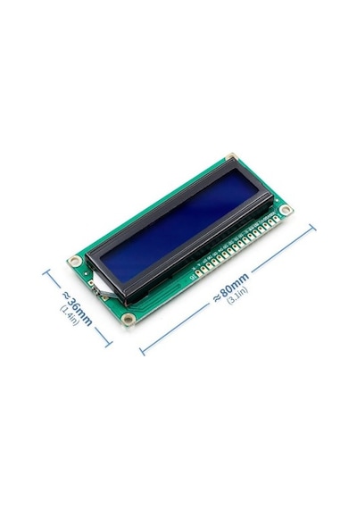 2X16 Lcd Ekran Mavi Üzerine Beyaz