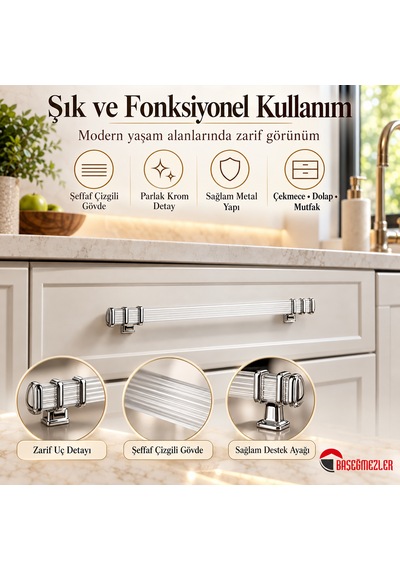 Haskan Kemer Kulp Krom/beyaz 160 Mm Krom - Beyaz
