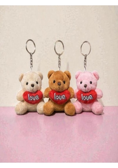Love Yazılı 1adet Gönderim Ayıcık Peluş Anahtarlık 1 Adet Gelir