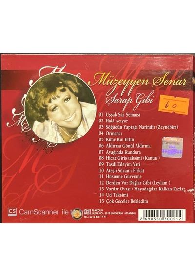 Plak Değildir Cd Dir Cd Müzeyyen Senar Şarap Gibi Cd