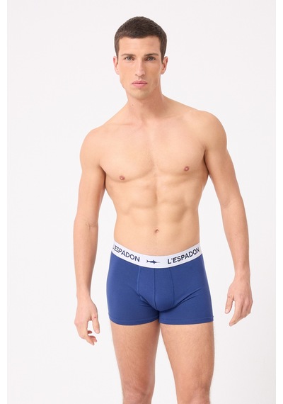L'espadon Maritime Elite Koleksiyonu Elastik Konforlu Bel Bantlı Çizgili Erkek Trunk Boxer-3244 Mavi