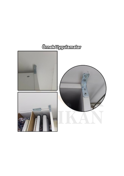 Deprem Mobilya Dolap Sabitleme Aparatı Seti 18x45x45mm - Orta Yük L Demir Gönye Köşebent