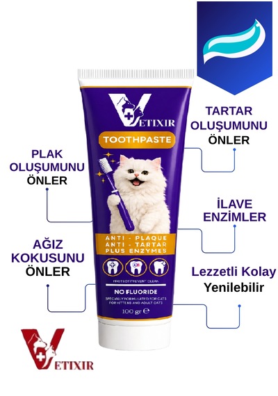Anti Tartar Kedi Diş Macunu Jel 100 Gr + Silikon Parmak Diş Fırçası