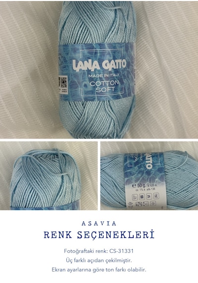 Lana Gatto Cotton Soft Örgü İpi %100 Pamuk 50 Gr 125 M Cs-31331