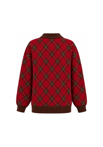 Laluvia Kahverengi Polo Yaka Triko Kazak - 609123