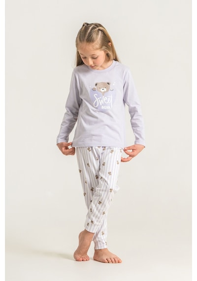 Rolypoly Kız Çocuk Sweet Bear Pembe Uzun Kol Pijama Takım Rp3911-c-v2 Rp3911-c-v2 Mor