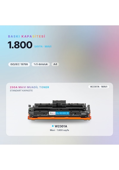 Hp Color Laserjet Pro Mfp 4303dw W2301a Mavi Uyumlu Toner Çipli