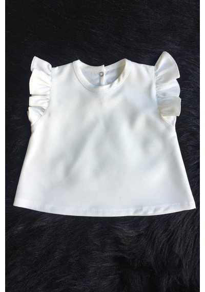 Kız Çocuk Bebek Kırık Beyaz Üst Bluz 001