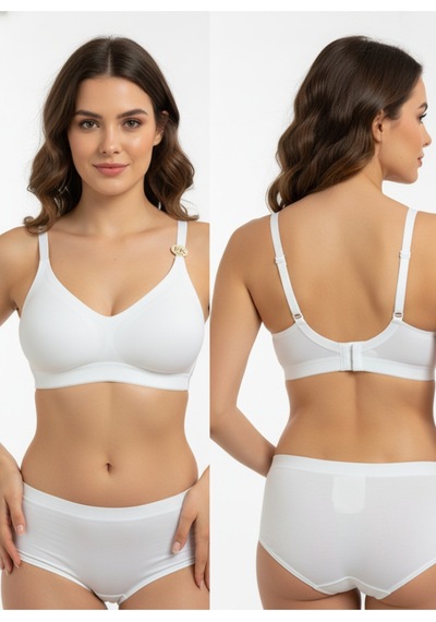 F.k Kadın Lingerie Lazer Kesim Push Up Balensiz Sütyen Beyaz