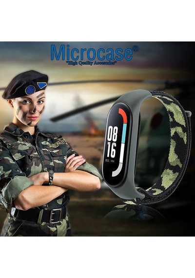 Xiaomi Mi Band 5-6-7 Hasır Örgü Desenli Esnek Kordon Kayış - KY47