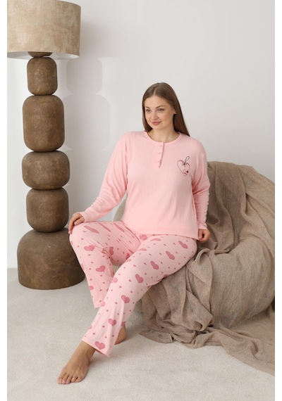 Boyraz Lindros Kadın Pamuk'lu Düğme Yaka Raporlu İnterlok Kışlık Battal Pijama Takımı 0110 - 1 Adet Pembe Boyraz Lindros Kadın Pamuk'lu Düğme Yaka Raporlu İnterlok Kışlık Battal Pijama Takımı 0110 - 1 Adet Pembe