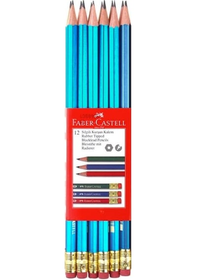 Faber Castell Silgili Kurşun Kalem 12li Hb 2120 Mavi