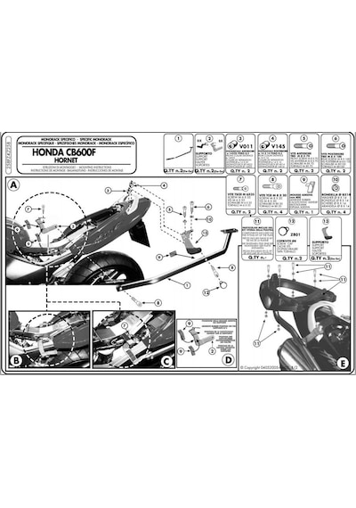 Kappa Kz258 Honda 600 Hornet 03-06 Arka Çanta Taşıyıcı