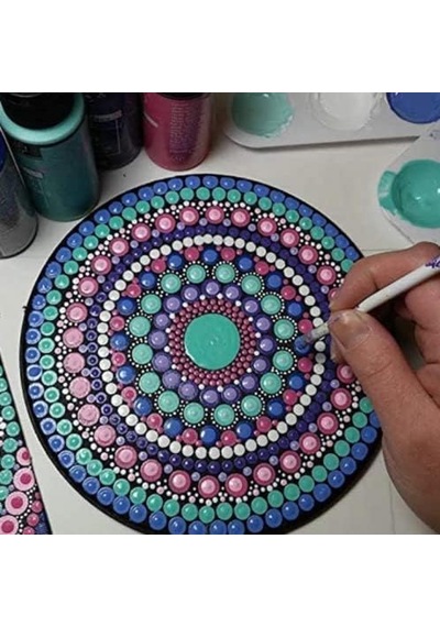 Mandalart Fabric Dot Kalemi 4&apos Lü Metal Büyük Boy