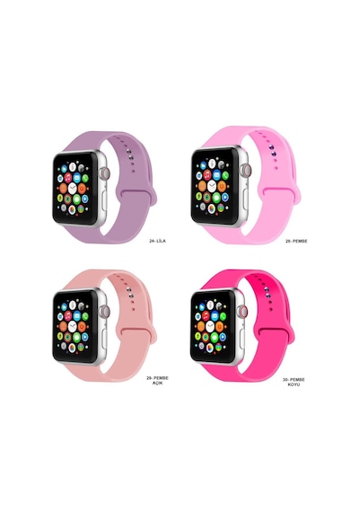 Apple Uyumlu  Watch Kordon 2 3 4 5 6 Se 38 40 MM Kordon Silikon Kayış
