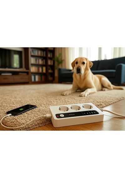 Vtn-p10 3x Priz 3000w Akım Korumalı 4x Usb 2x Type-c Girişli Çoklu Priz 2 M