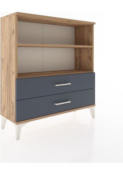 Arges Şifonyer 2 Raflı 2 Çekmeceli 88x30x96 Çam-antrasit Atlas Çam