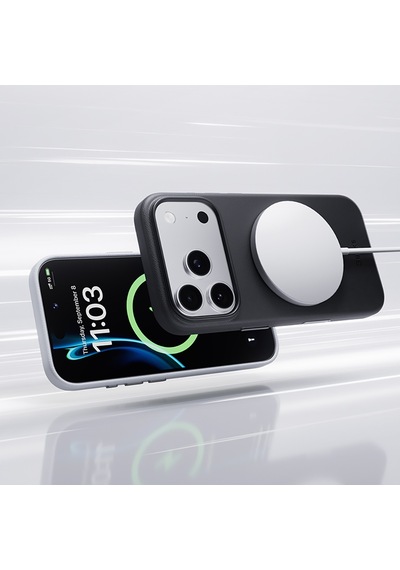 Apple iPhone Uyumlu 18 Pro Max Kılıf M-safe Özellikli Çizilmeye Dayanıklı Benks Vitapro Serisi Pu Deri Siyah