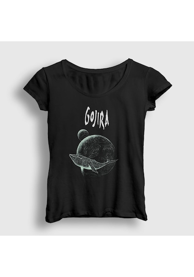 Presmono Kadın Mars To Sirius V2 Gojira T-shirt Siyah