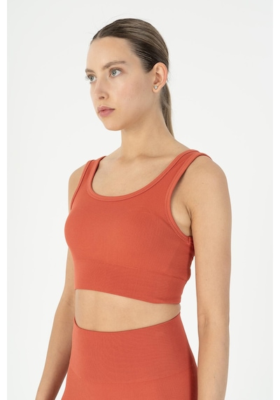 Maraton Slimfit Kadın Düz Yaka Kiremit Bra Kiremit