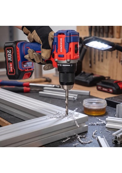 Workpro Wp390023 20volt 4.0ah Li-ion 65nm. Çift Akülü Kömürsüz Profesyonel Şarjlı Matkap