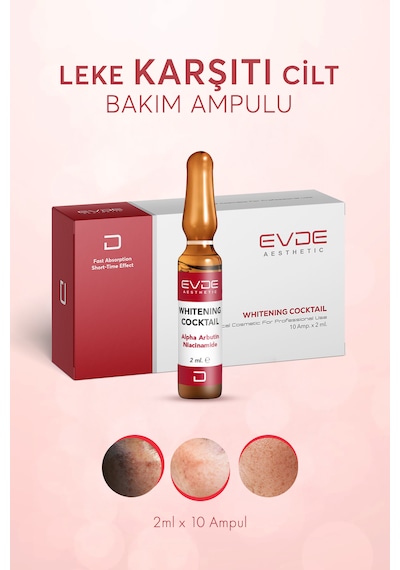 Whitening Cocktail Leke Görünümünü Azaltmaya Yardımcı Aydınlatıcı Serum Niacinamide + Alpha Arbutin 2ml X 10 Ampul