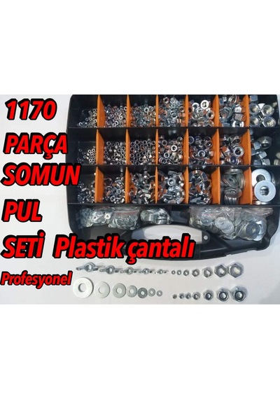 1170 Parça Metrik Somun Seti Standart Fiberli Kelebek Somun Seti