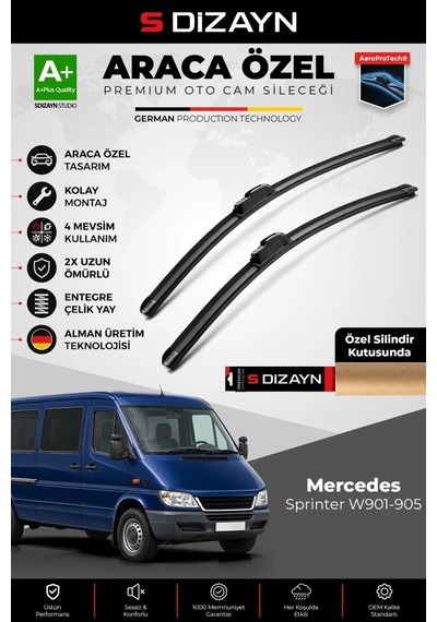 S-dizayn Mercedes-benz Sprinter W901-w905 Ön Cam Silecek Seti 1995-2006 Premium Araca Özel 60-53 Cm