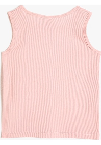 Koton Basic Atlet Yuvarlak Yaka Kolsuz Ribanalı Pamuklu Pembe 0ymg39139ok Gülkurusu