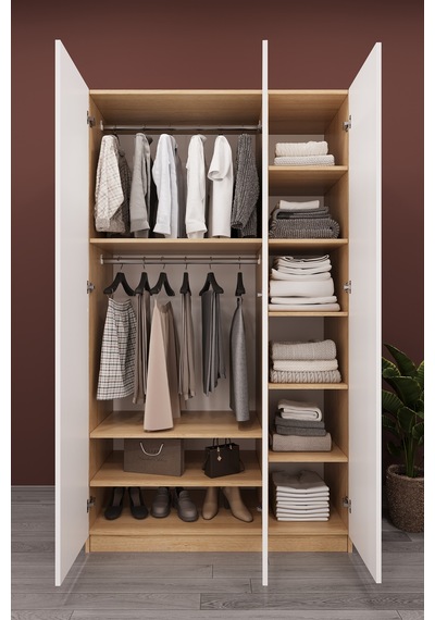 Asra Trend Lüks 3 Kapaklı Gardırop %100 Mdf Askılı Çok Amaçlı Düzenleyici Elbise Dolabı G01 Beyaz Asra Trend Lüks 3 Kapaklı Gardırop %100 Mdf Askılı Çok Amaçlı Düzenleyici Elbise Dolabı G01 Beyaz