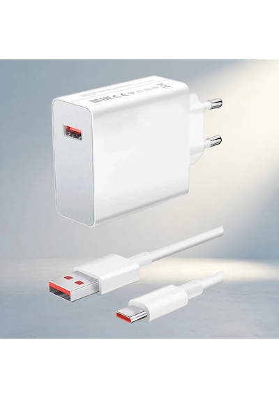 Turbo Güçlü Duvar Şarj Aleti Usb-a Ve C Kablolu