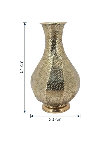 Panalı Metal Dekpratif Vazo 51 X 30 Cm Altın