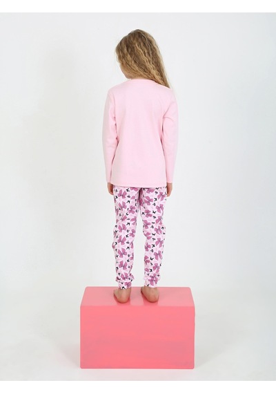 Kız Çocuk Uzun Kollu %100 Pamuklu Pijama Takımı Place Paris Pembe